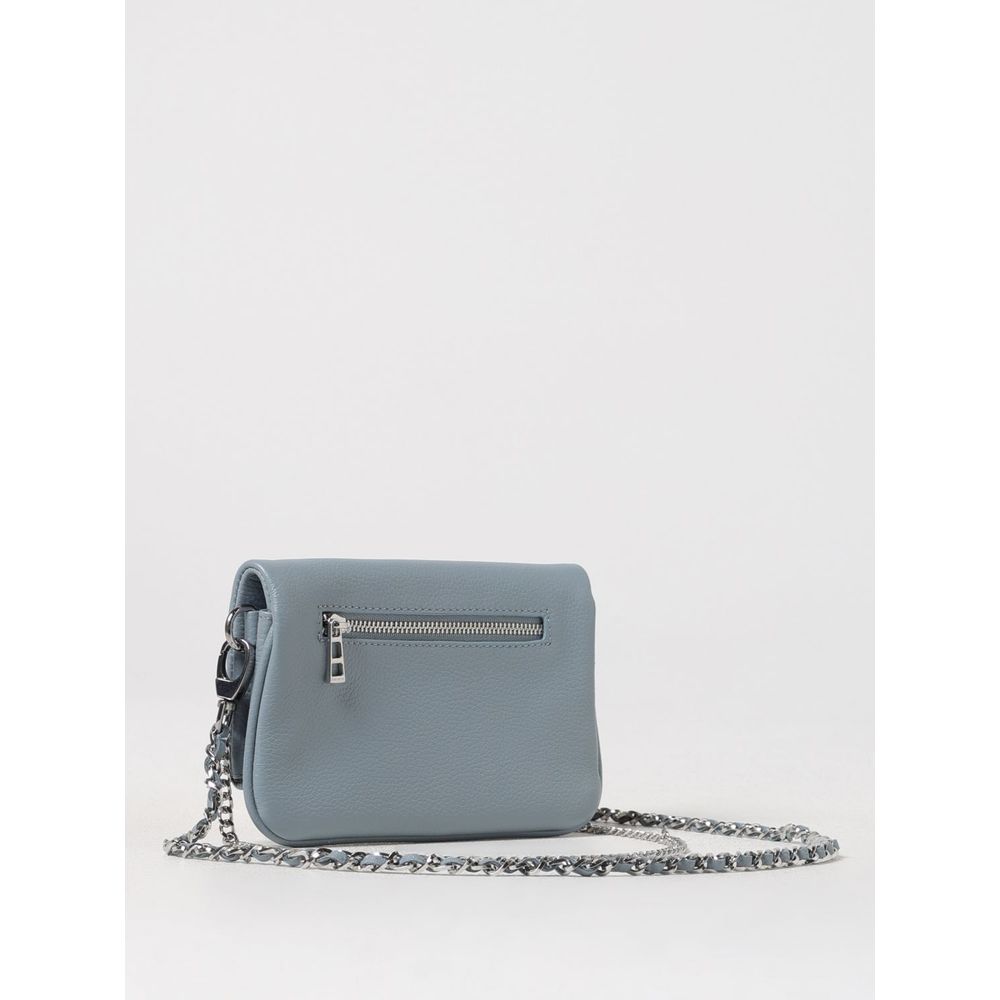 Blue Leather Clutch Bag