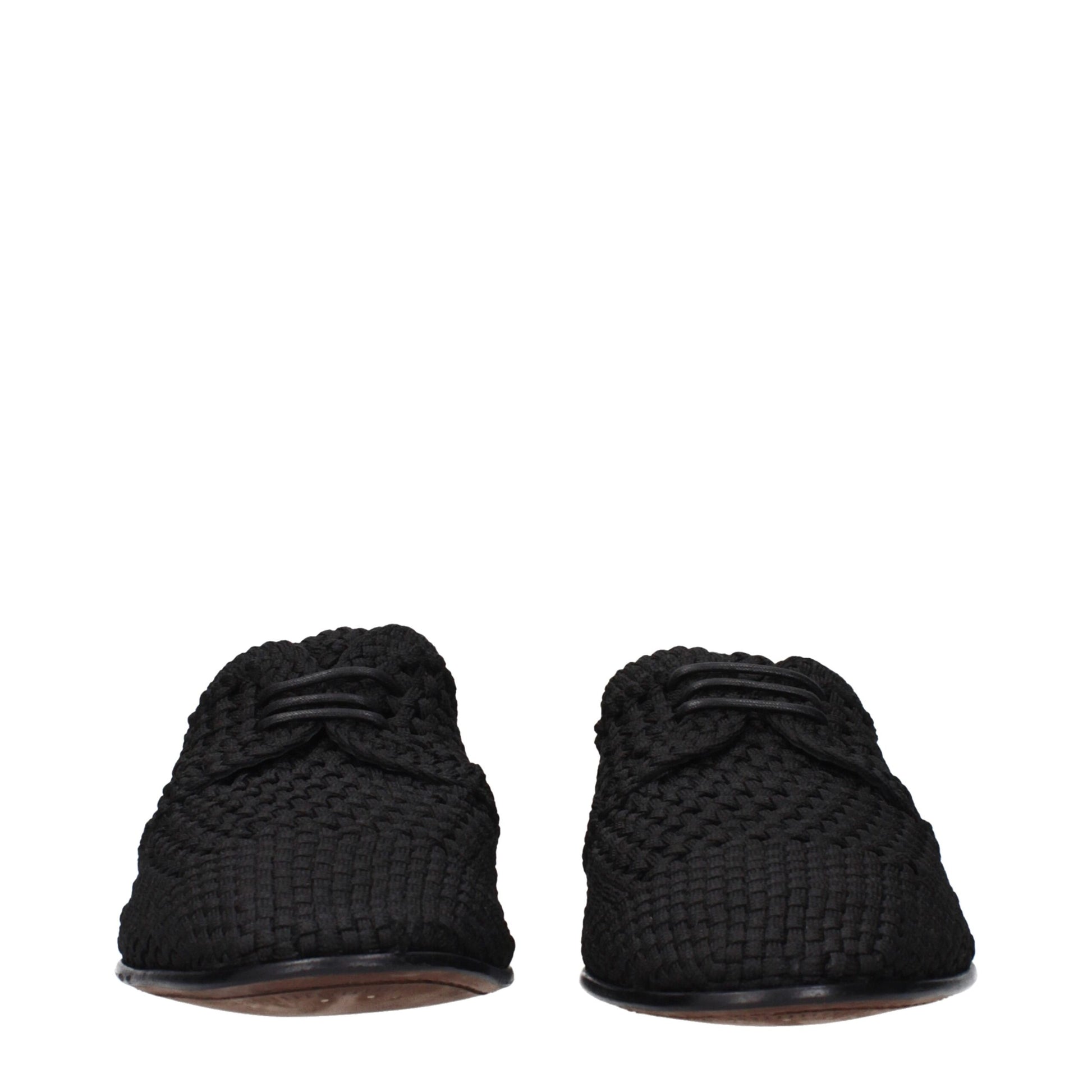 Black Fabric Oxfords And Derbies