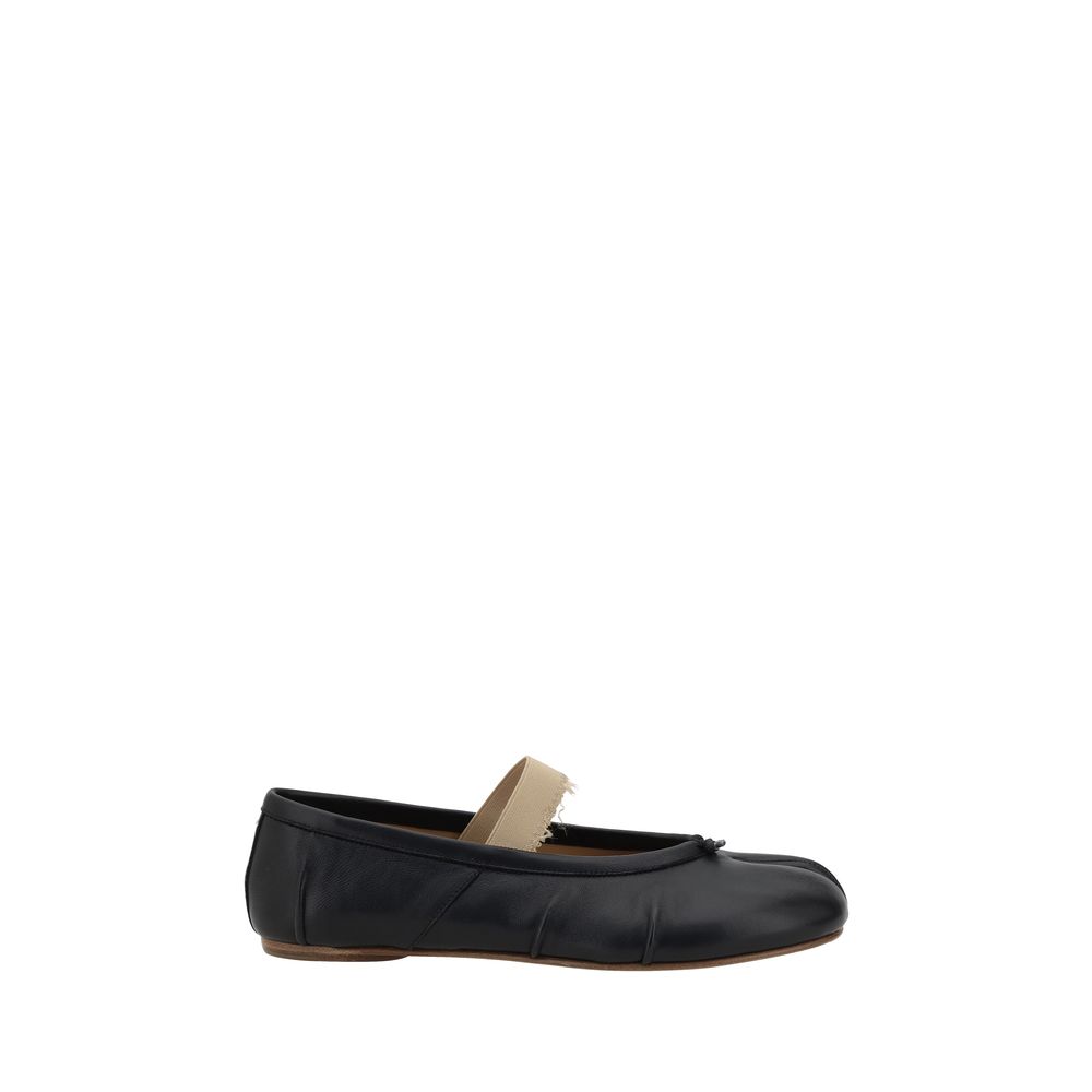 Black Calf Leather Bos Taurus Ballet Flats