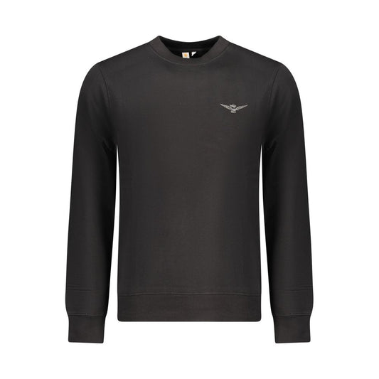 Black Cotton Men Sweatshirt