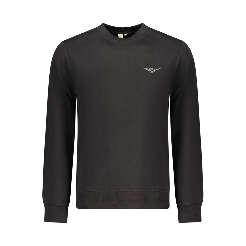 Black Cotton Men Sweatshirt