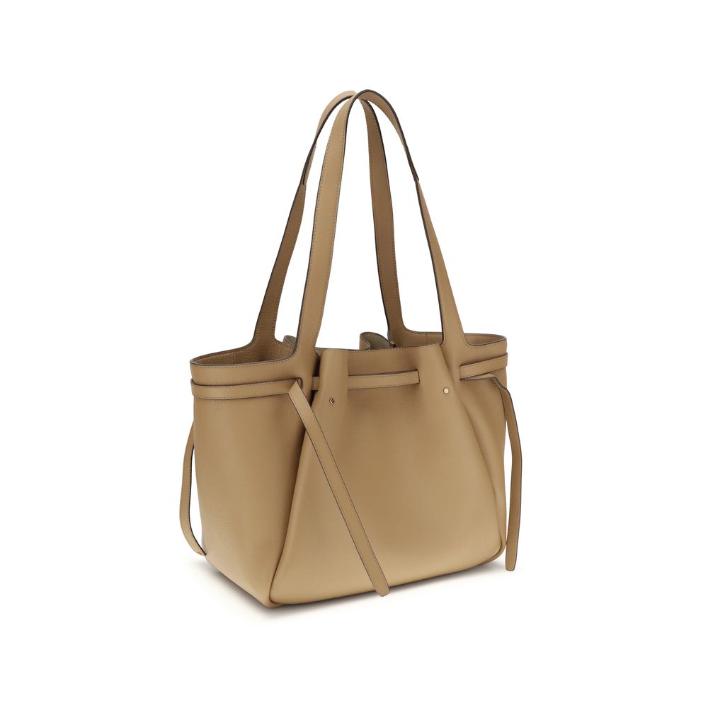 Beige Leather Shoulder Bag
