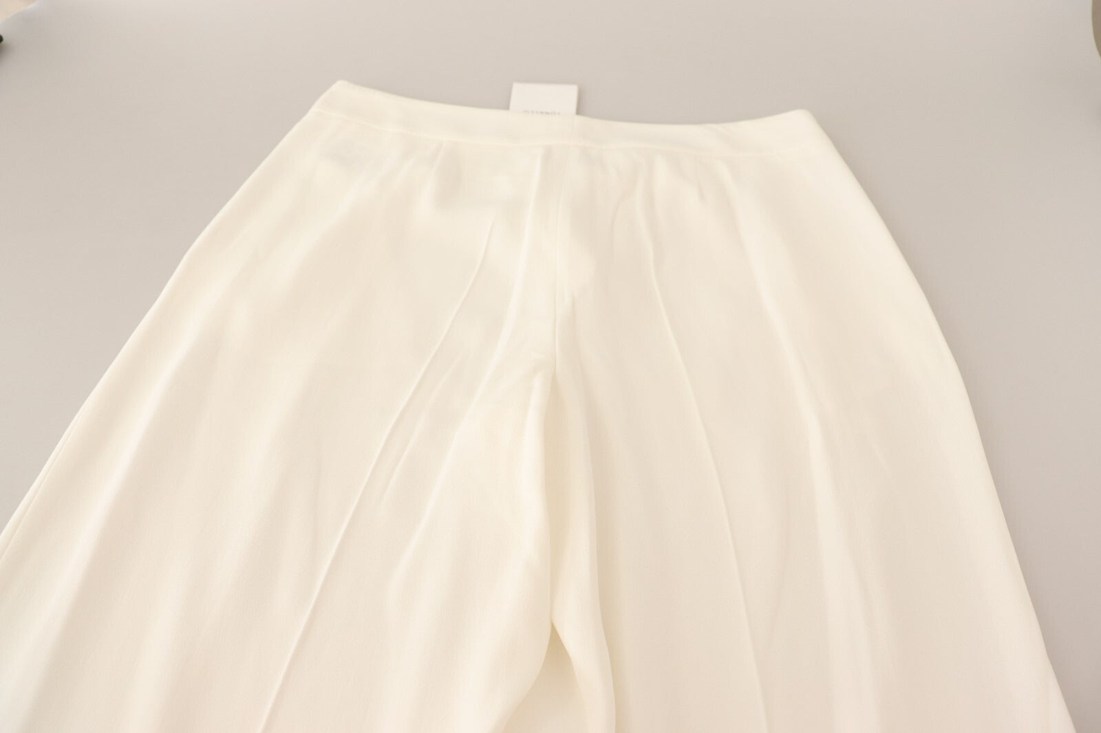 White High Waist Pleated Straight Formal Trouser Pants