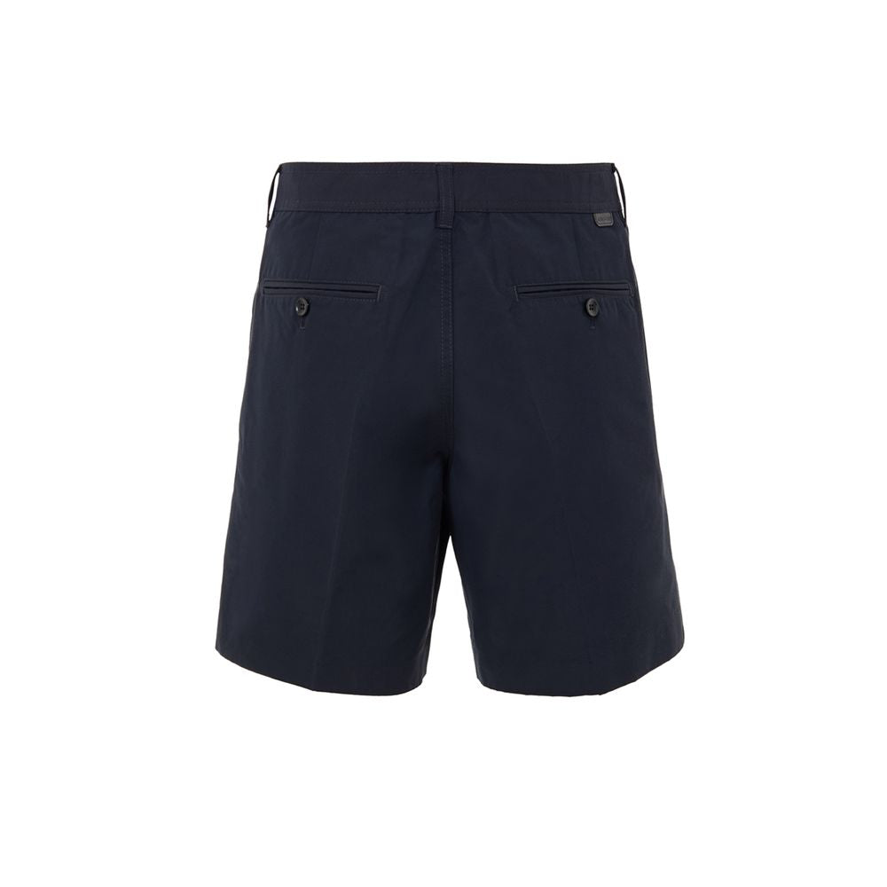 Black Polyester Bermuda Shorts