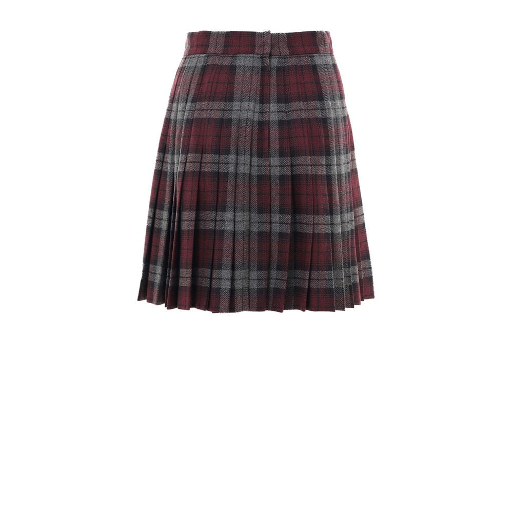 Bordeaux Wool Mini Skirt