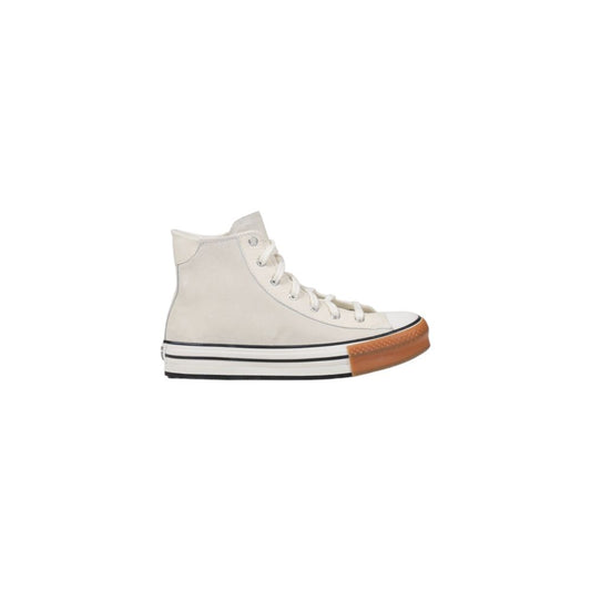 Cream Leather High Top Sneakers
