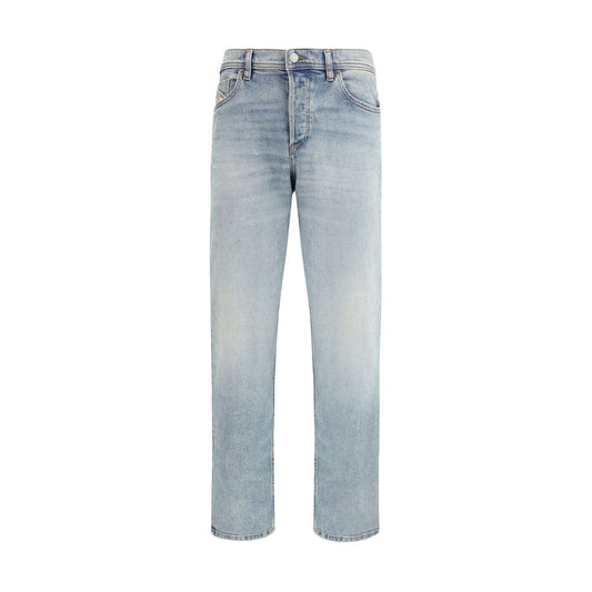 Blue Cotton Tapered Jeans