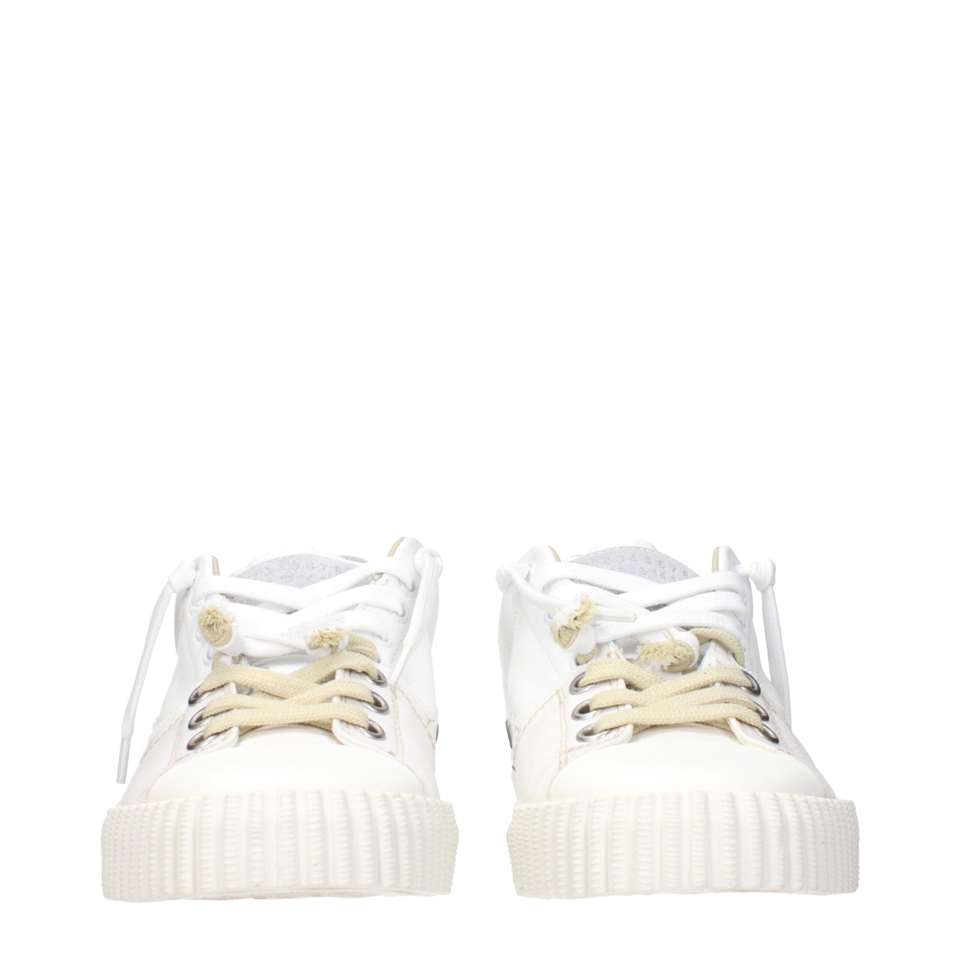 White Leather Low Top Sneakers