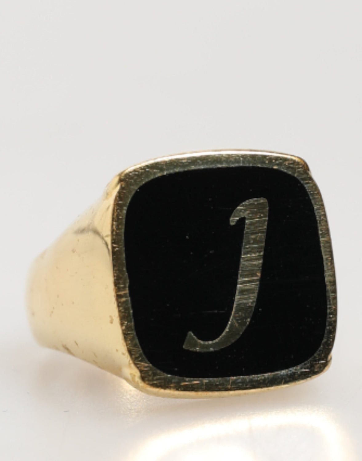 Gold-Tone Real Brass Black Enamel 