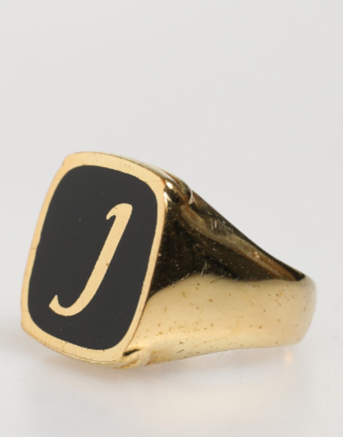 Gold-Tone Real Brass Black Enamel 