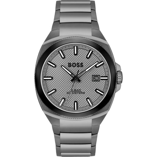 Gray Stainless Steel Dress Watch