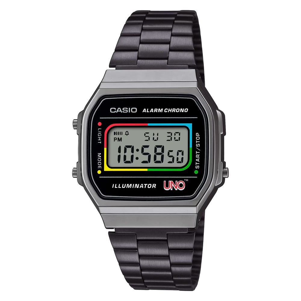 Black Stainless Steel Digital Watch