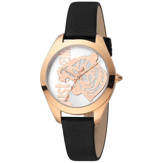 Black Leather Dress Watch