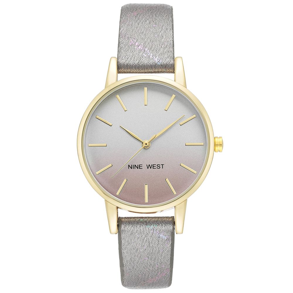 Gray Leather Dress Watch