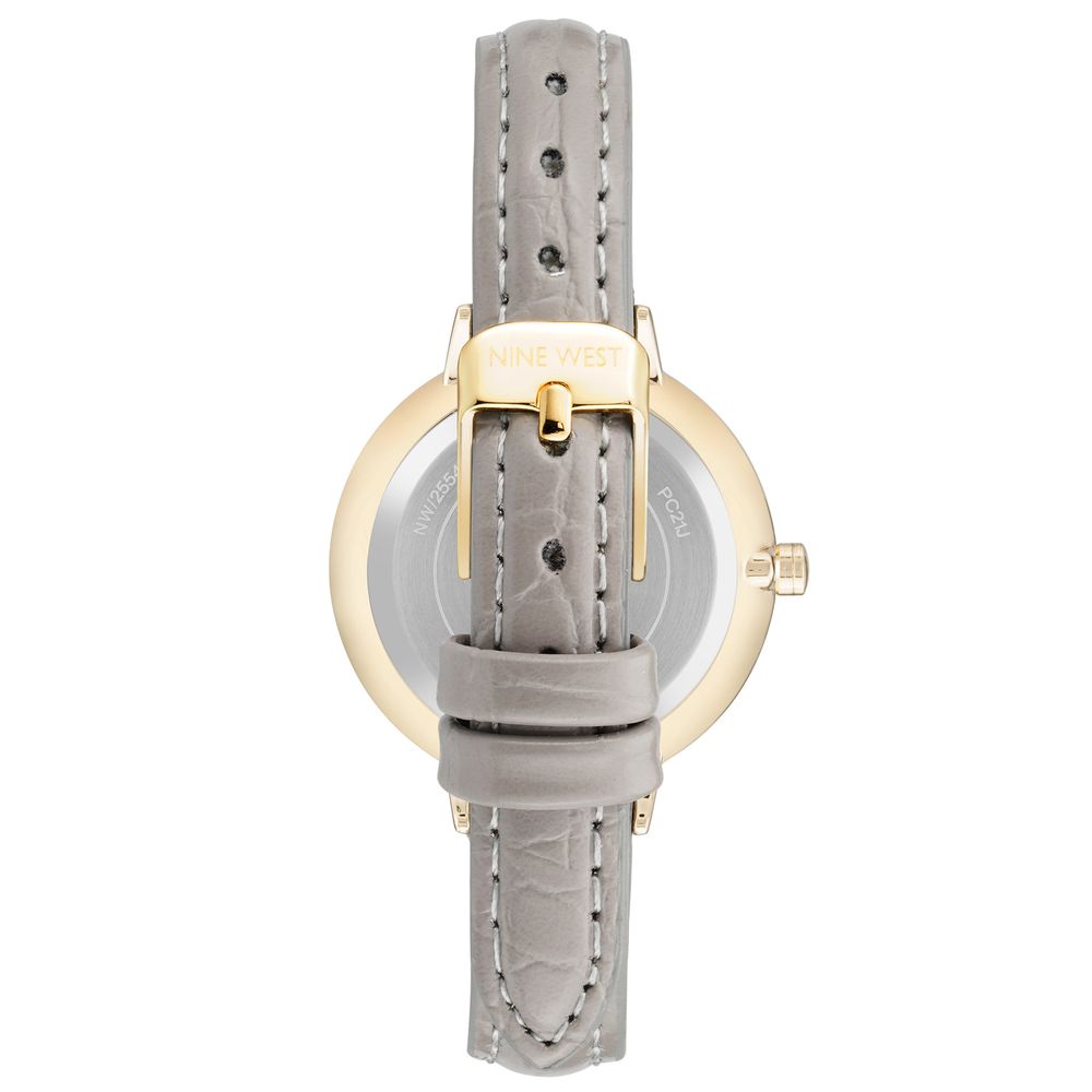 Gray Leather Dress Watch
