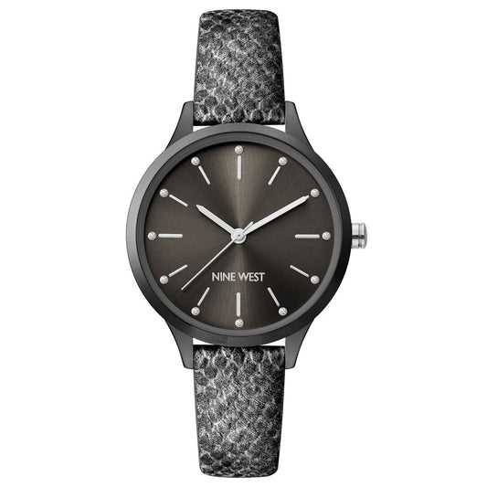 Black Leather Dress Watch