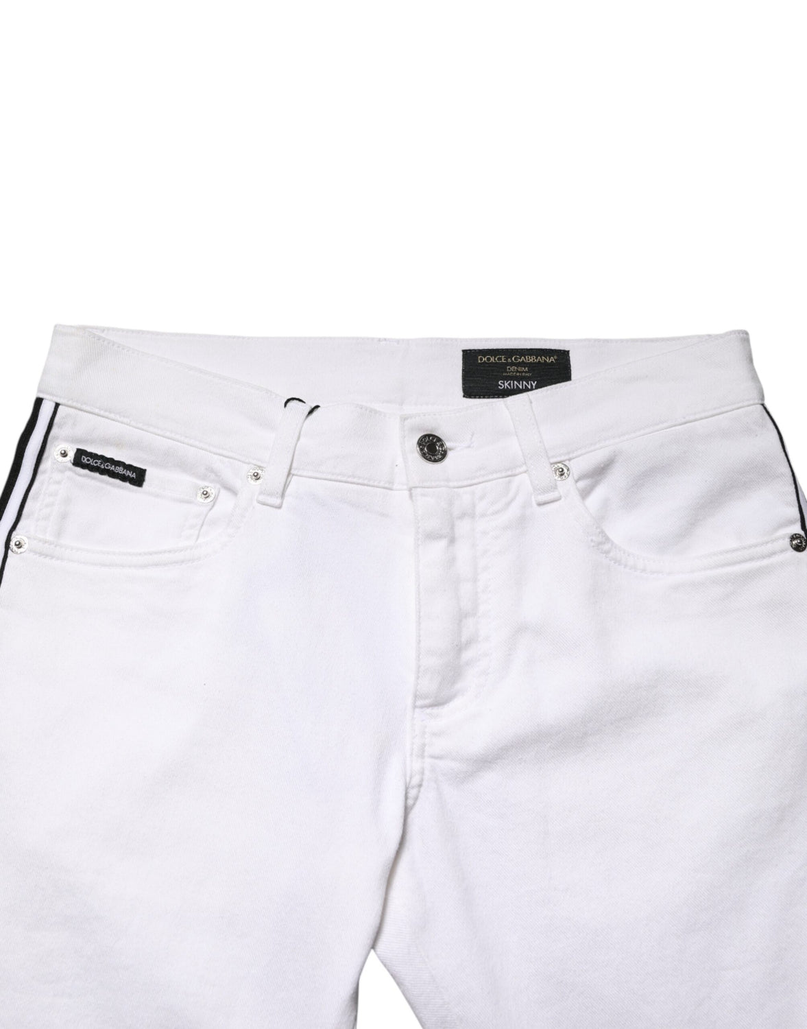 White Cotton Stretch Skinny Men Denim Jeans