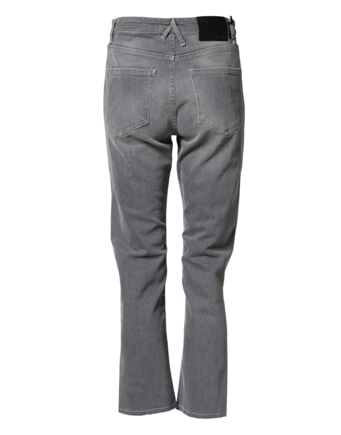 Gray Tattered Mid Waist Men Straight Denim Trouser Jeans