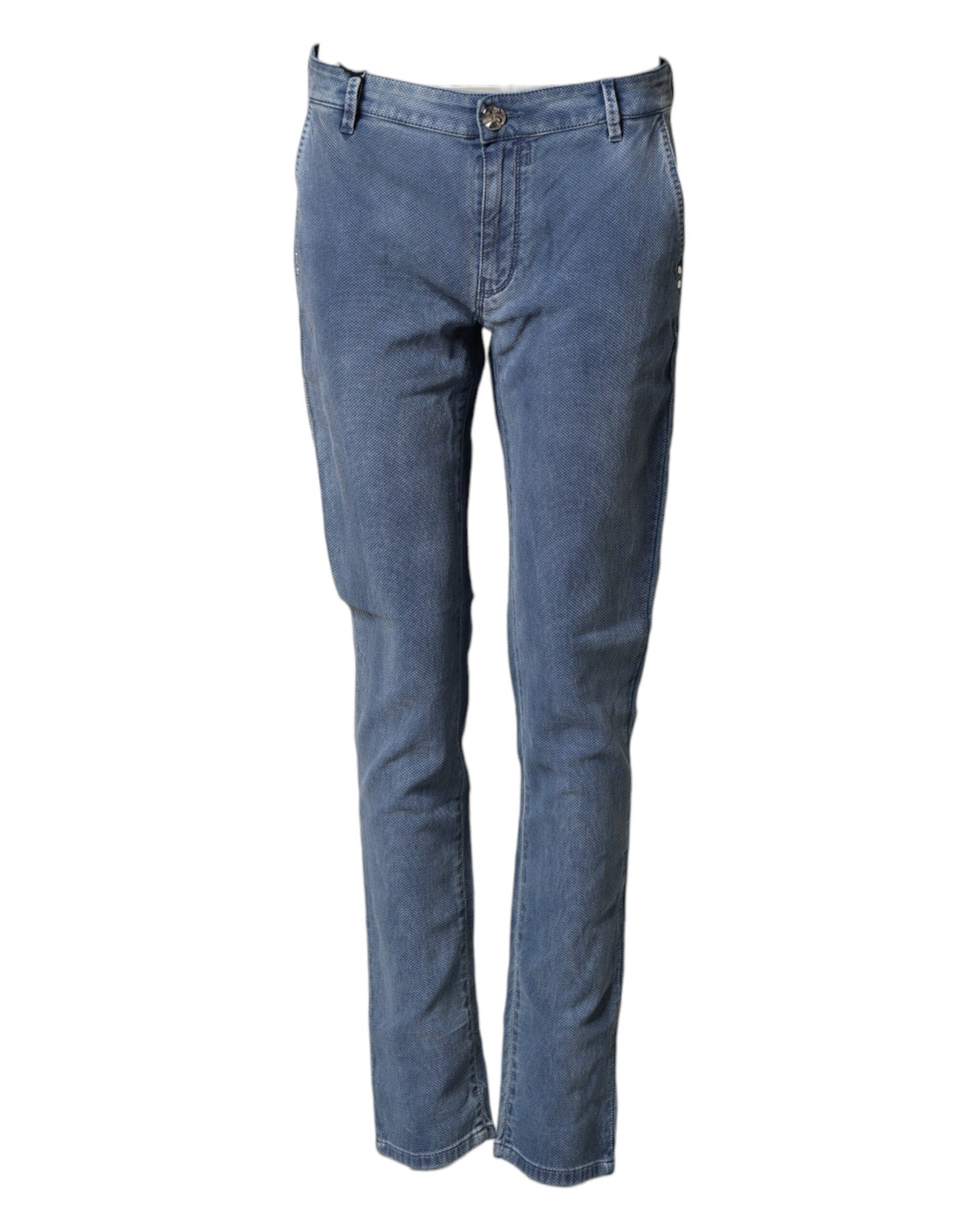 Blue Cotton Stretch Men Chino Trouser Pants