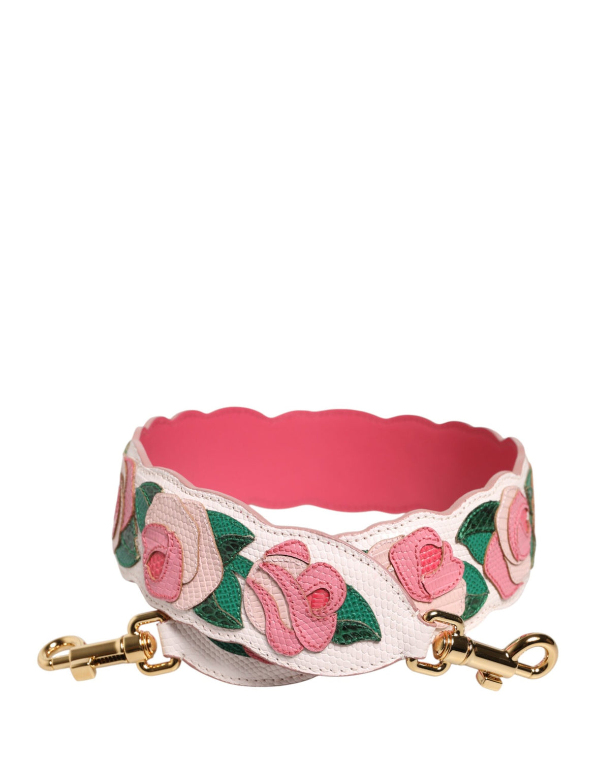 Strap White Floral Calf Leather Bag Accessory Shoulder
