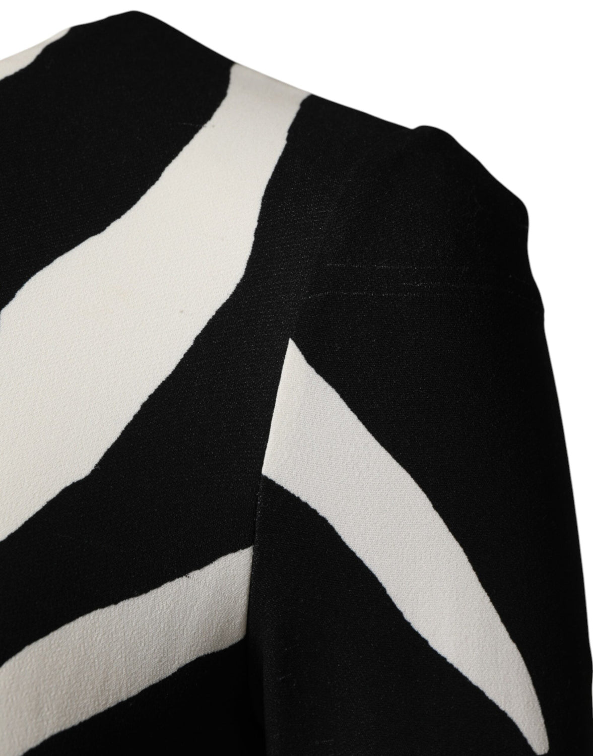 Black White Zebra Viscose Sheath Midi Dress