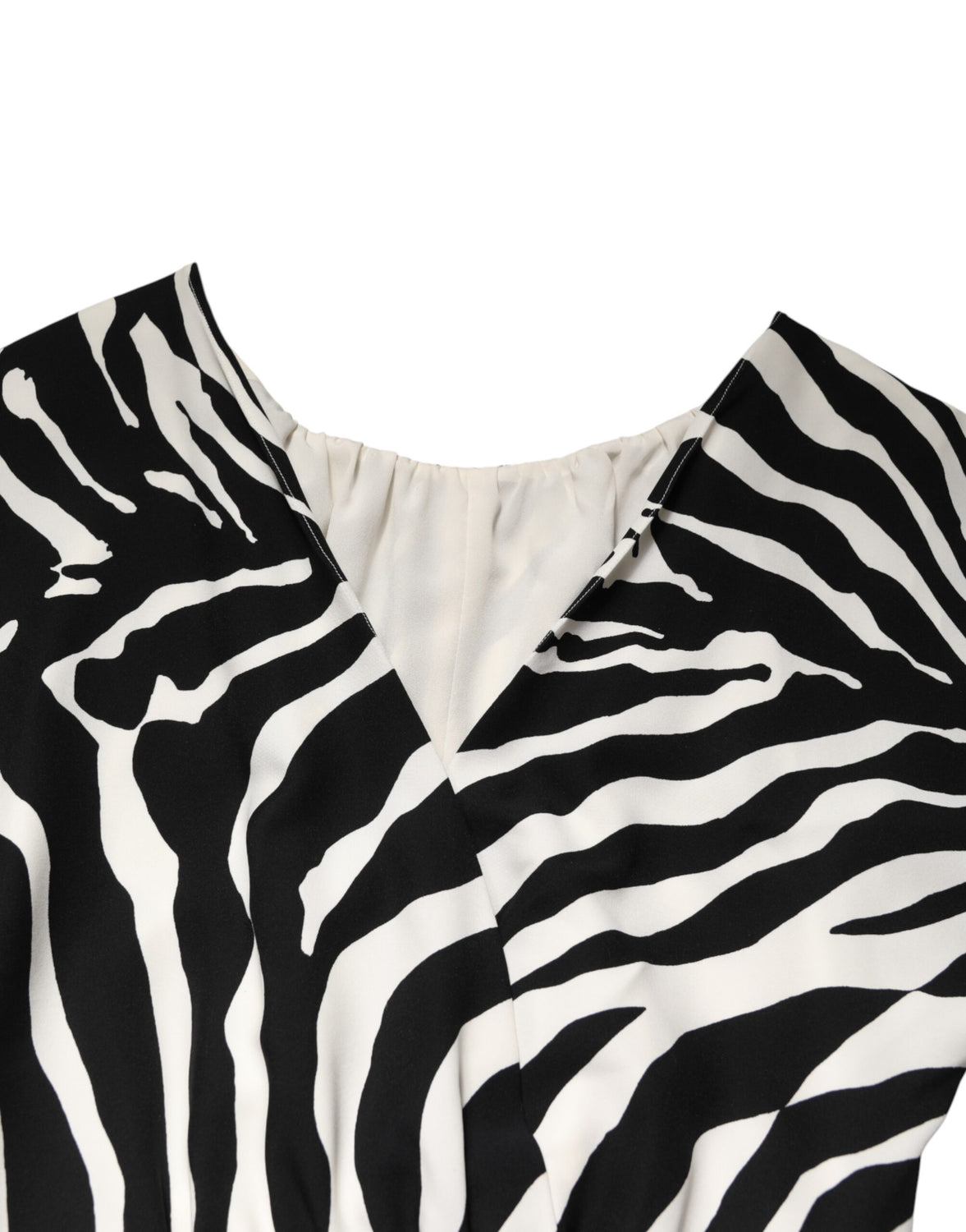 Black White Zebra Silk Sheath Mini Dress