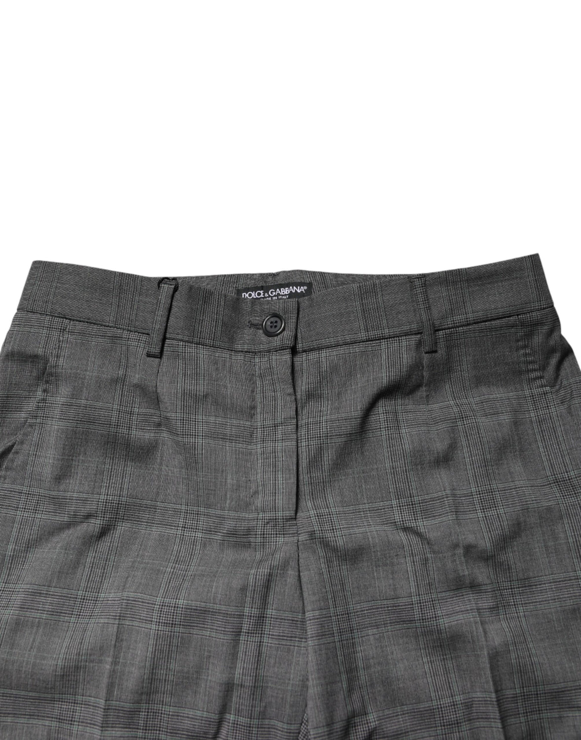 Dark Gray Check Tartan VirginWool Dress Pants