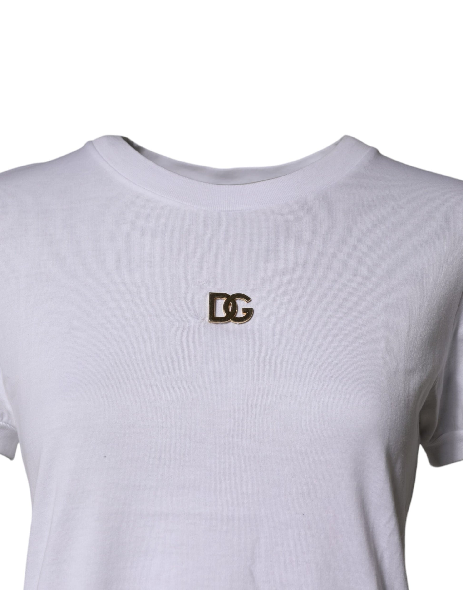 White DG Logo Crew Neck Short Sleeves  T-shirt