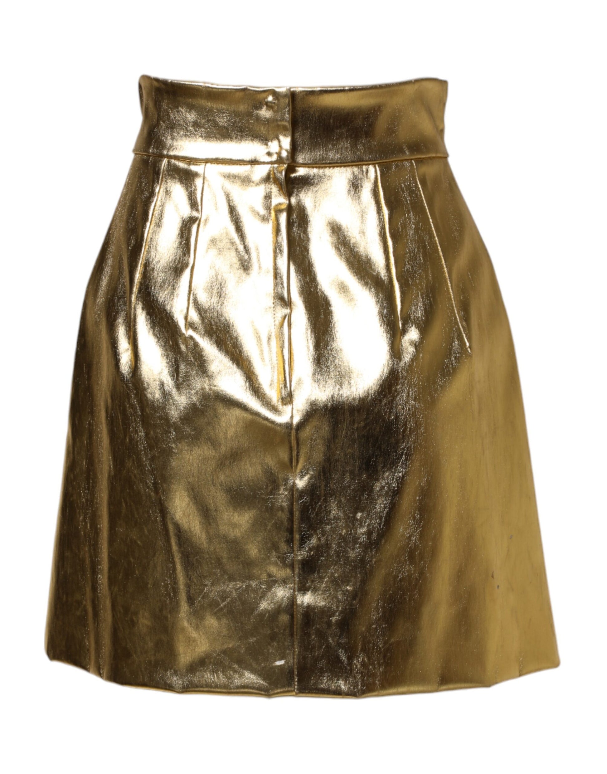 Gold Acetate Crystal High Waist Mini Skirt