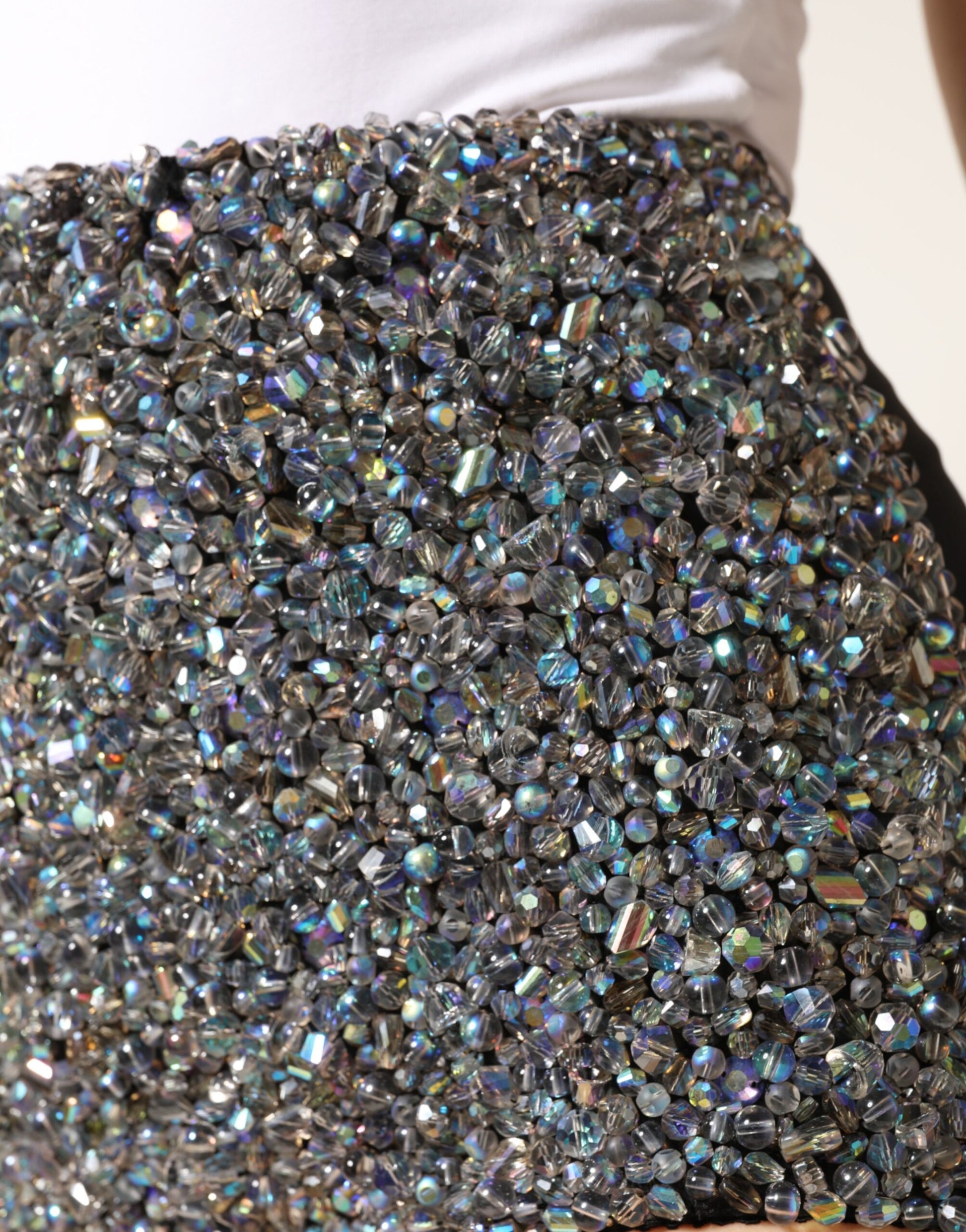 Multicolor Embellished High Waist Hot Pants Shorts