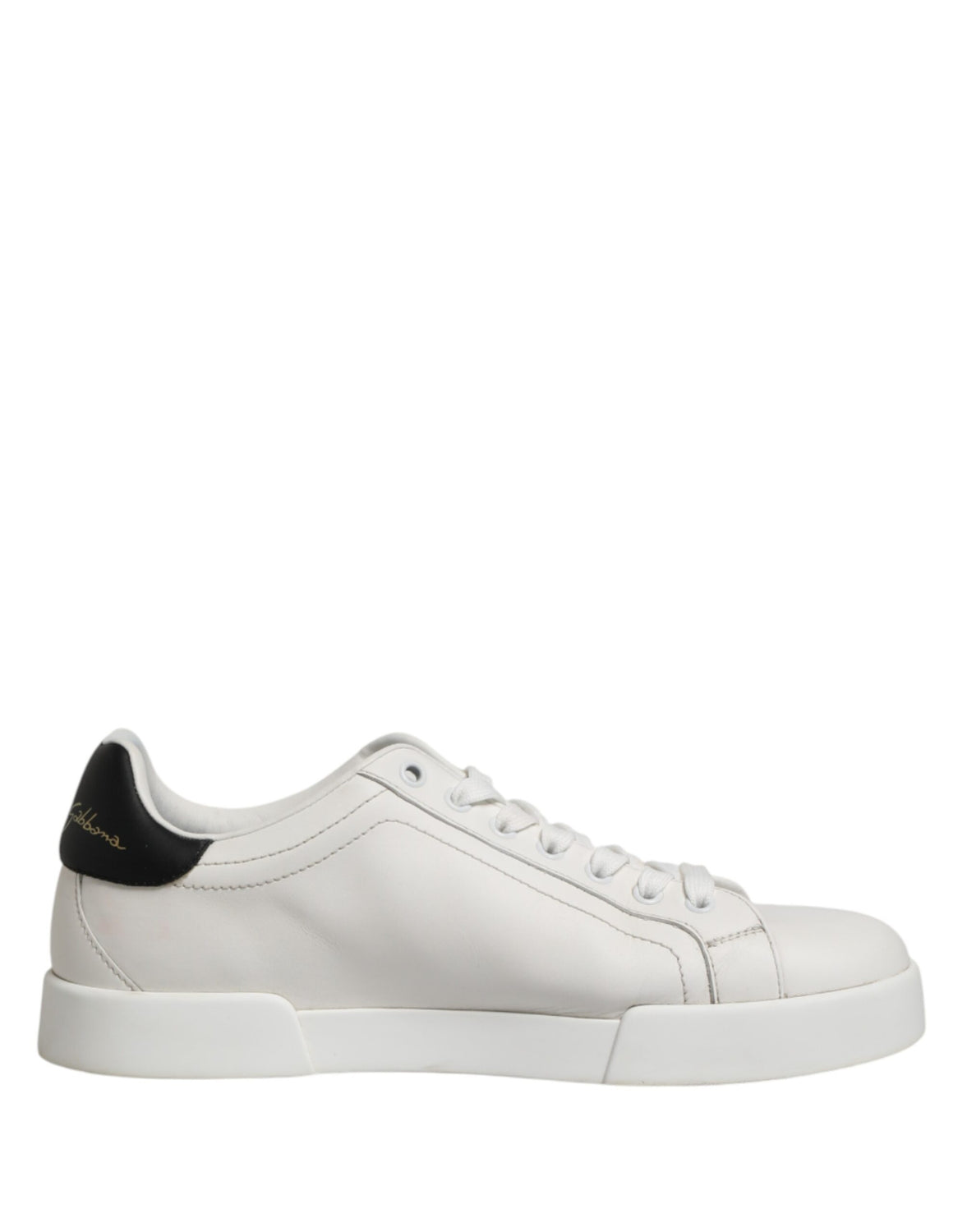 White Leather DG Logo Low Top Sneakers Shoes