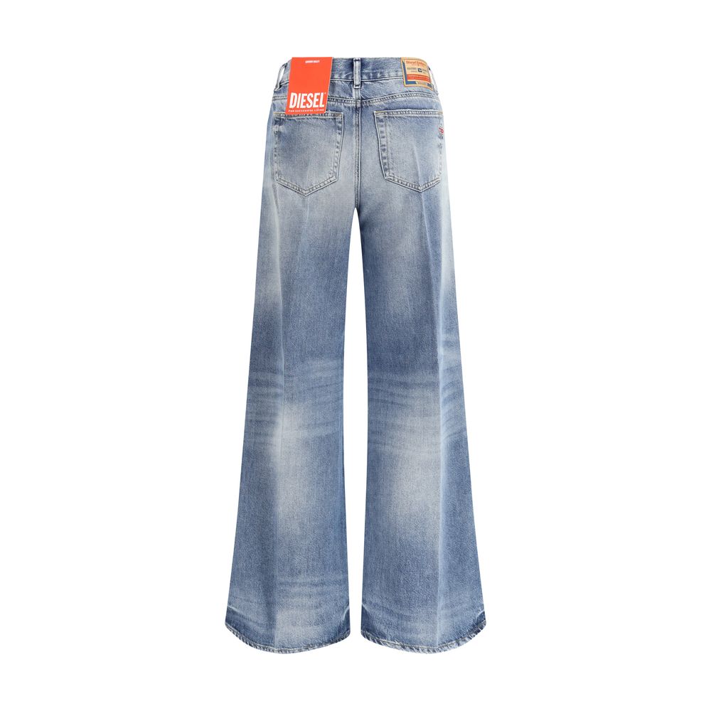 Light Blue Cotton Bootcut Jeans