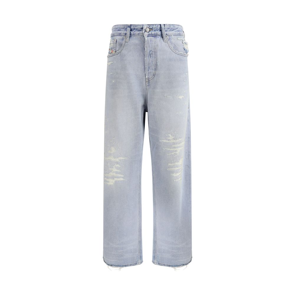 Light Blue Cotton Relaxed Fit Jeans