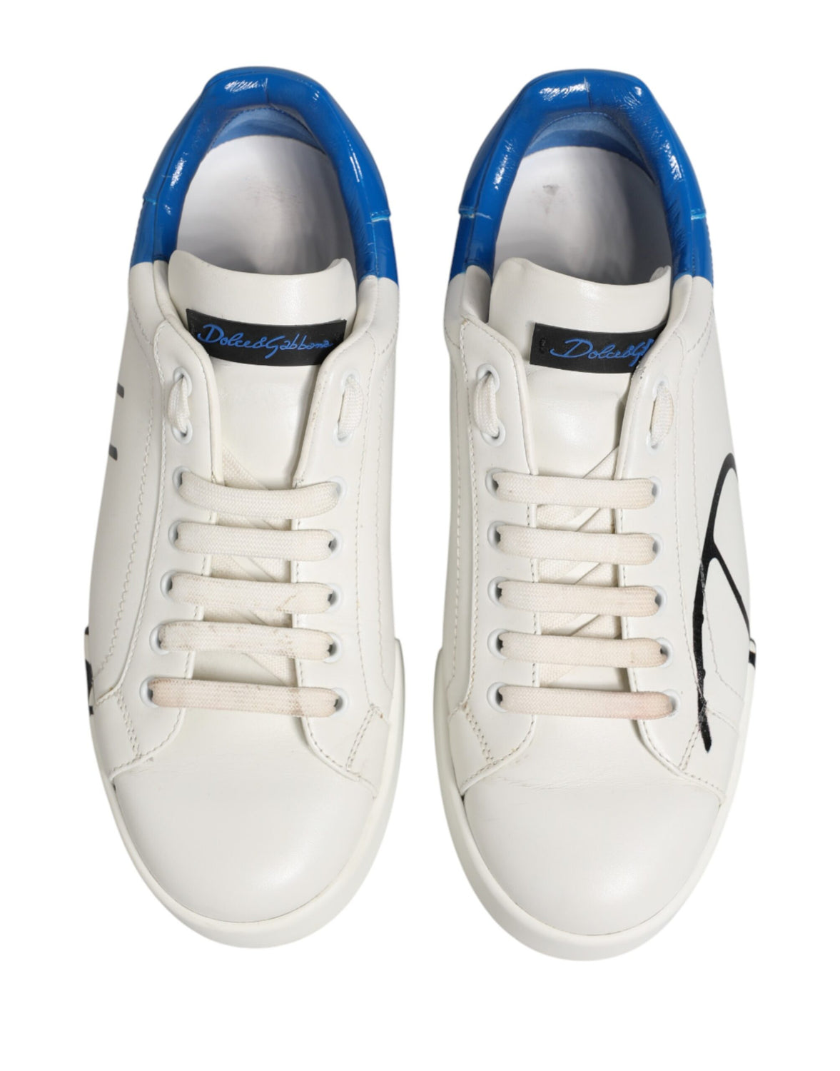 White Blue Portofino Low Top Sneakers Shoes