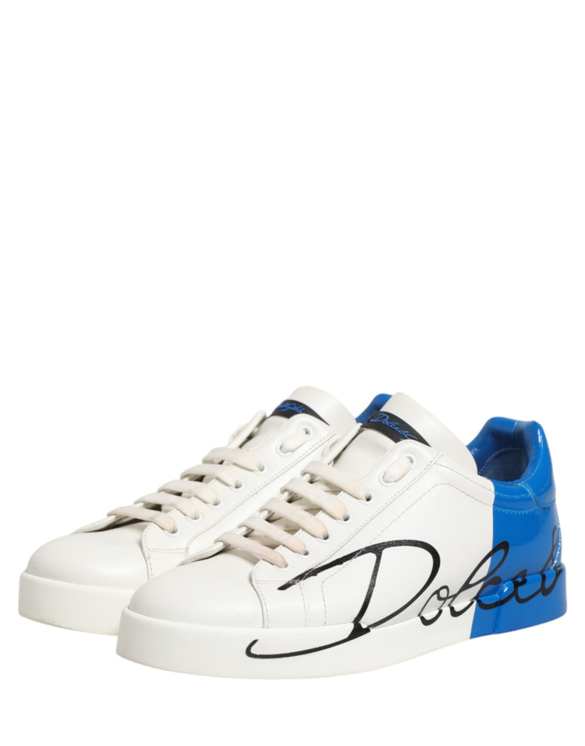 White Blue Portofino Low Top Sneakers Shoes