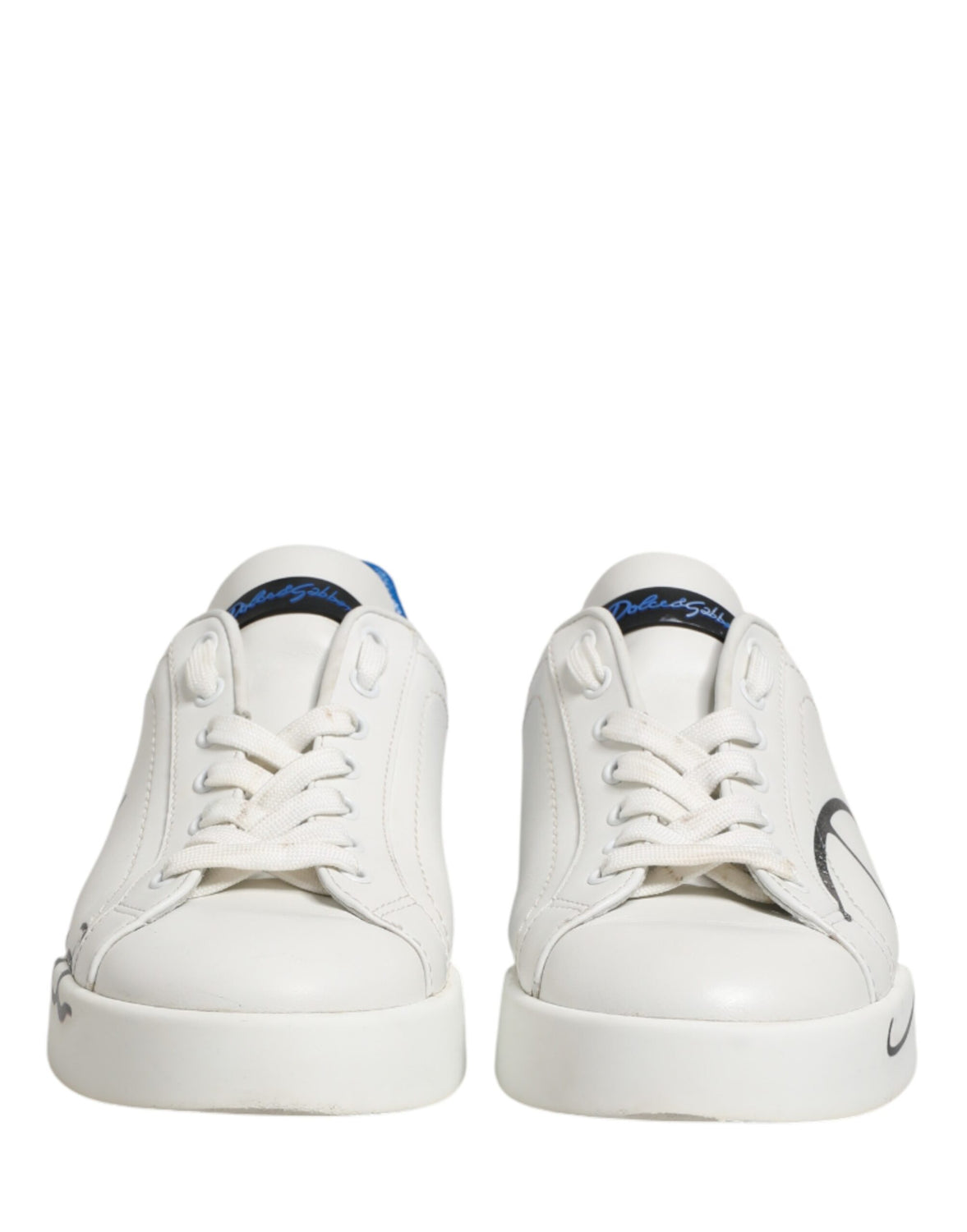 White Blue Portofino Low Top Sneakers Shoes