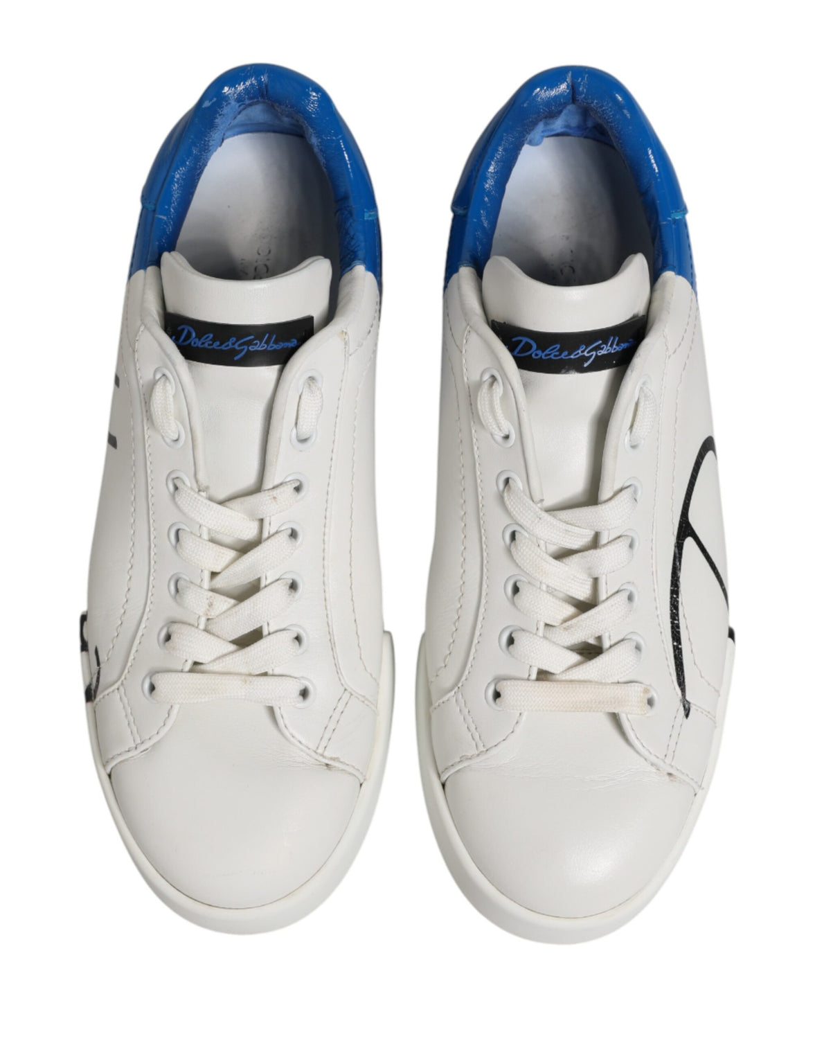 White Blue Portofino Low Top Sneakers Shoes