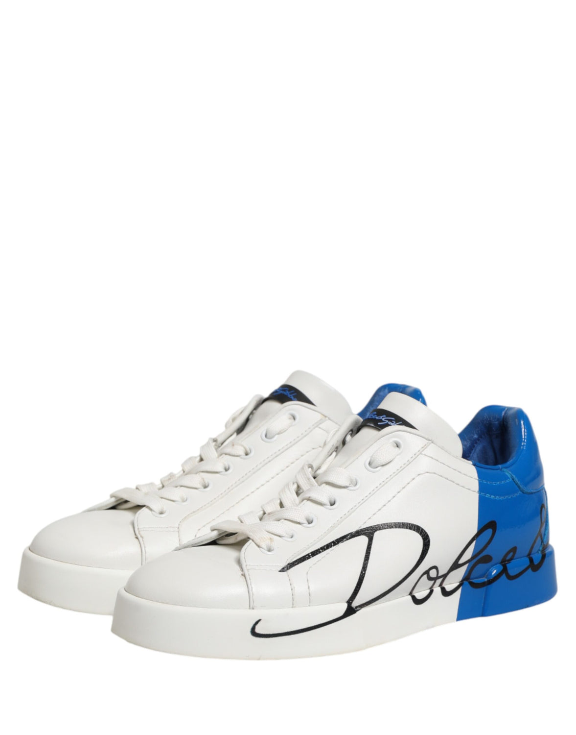 White Blue Portofino Low Top Sneakers Shoes