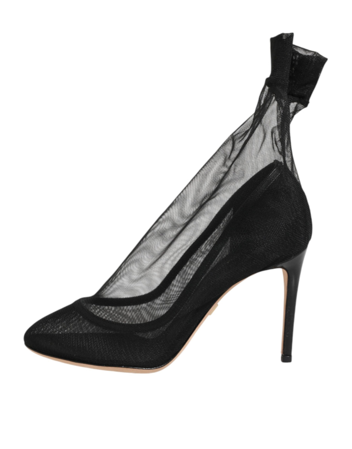 Black Nylon Stretch Mesh Sock Boots  Shoes