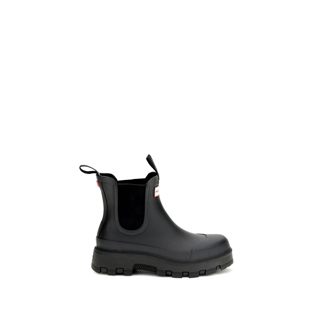 Black Rubber Chelsea Boots