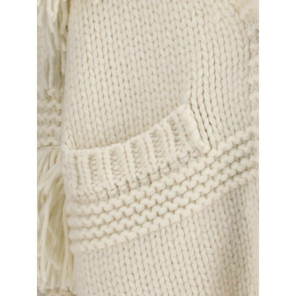 Cream Polyamide Cardigan