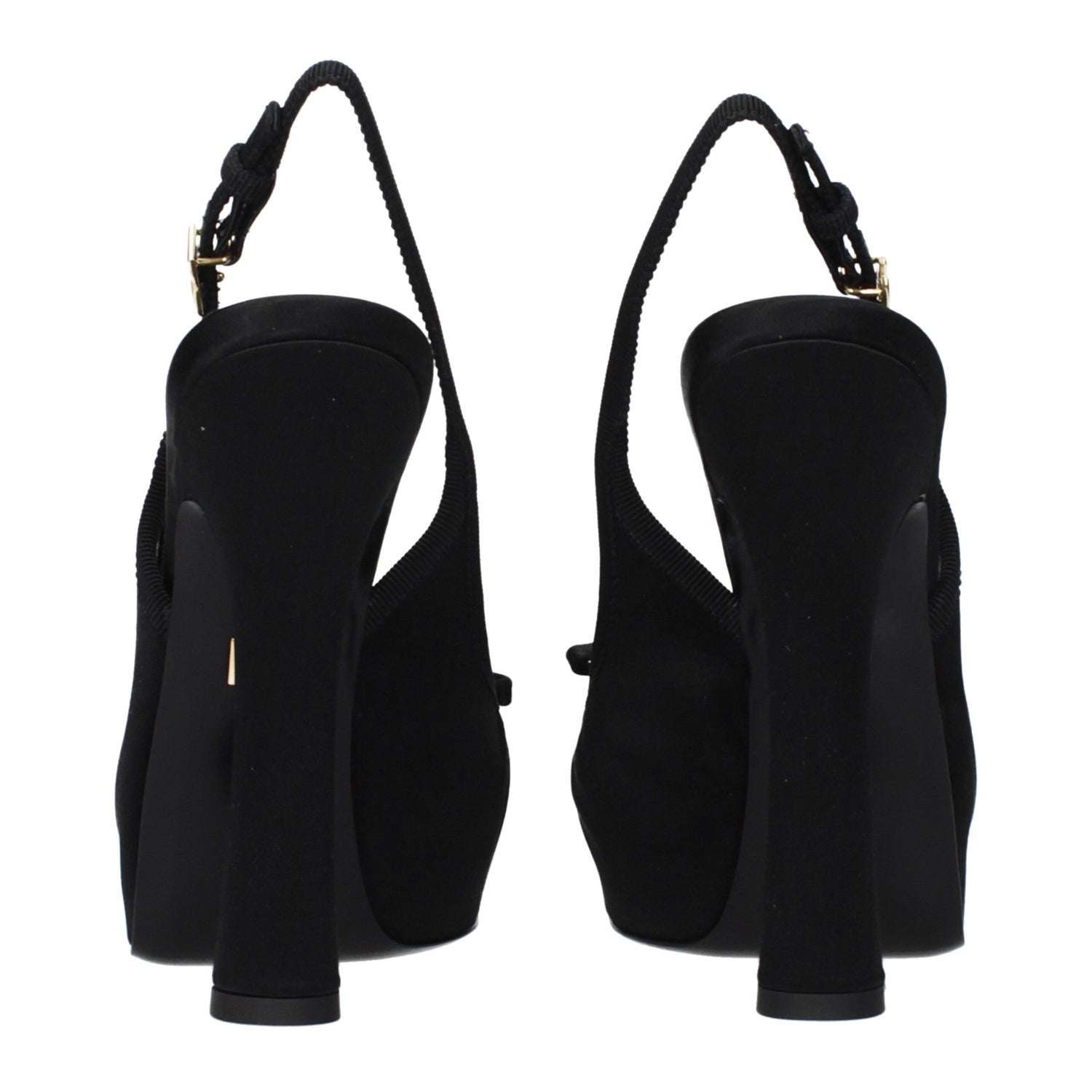 Black Satin High Heel Pumps