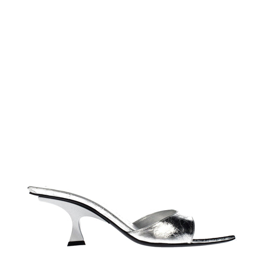 Gray Leather Sandals