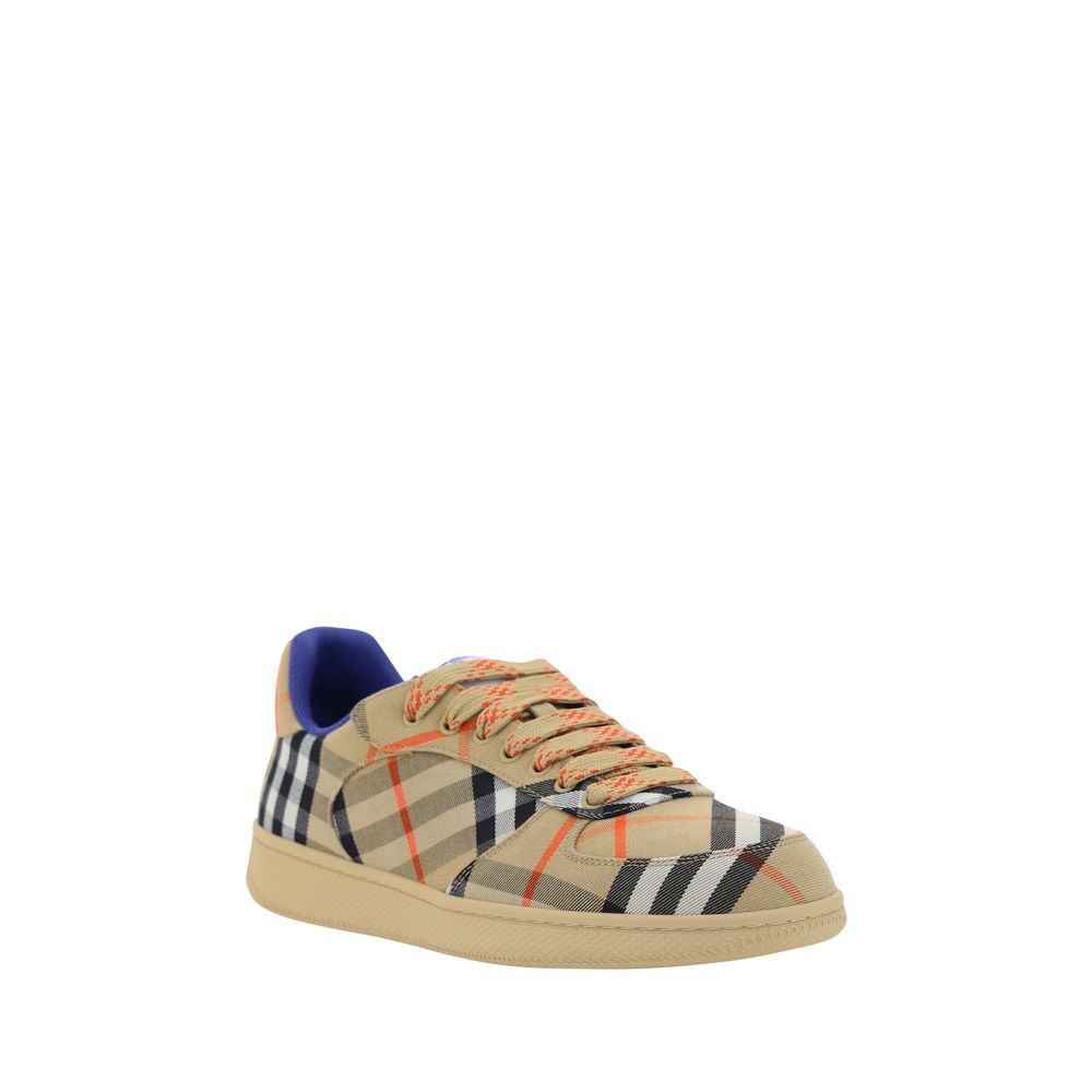 Beige Fabric Low Top Sneakers