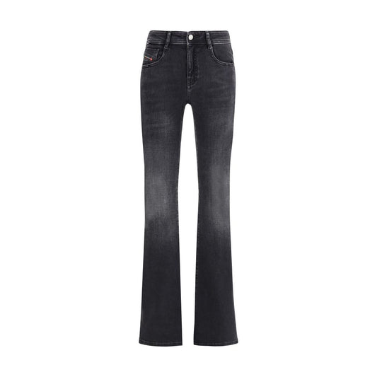 Black Cotton Bootcut Jeans