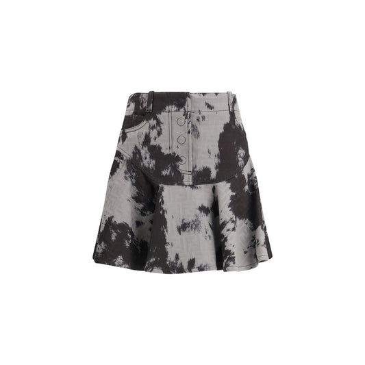 Black Cotton Mini Skirt