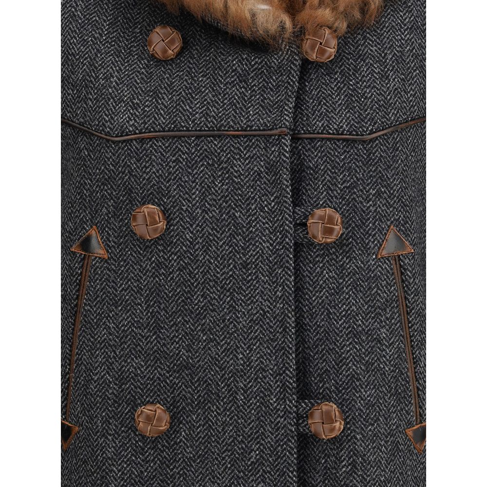 Gray Fleece Wool Coat