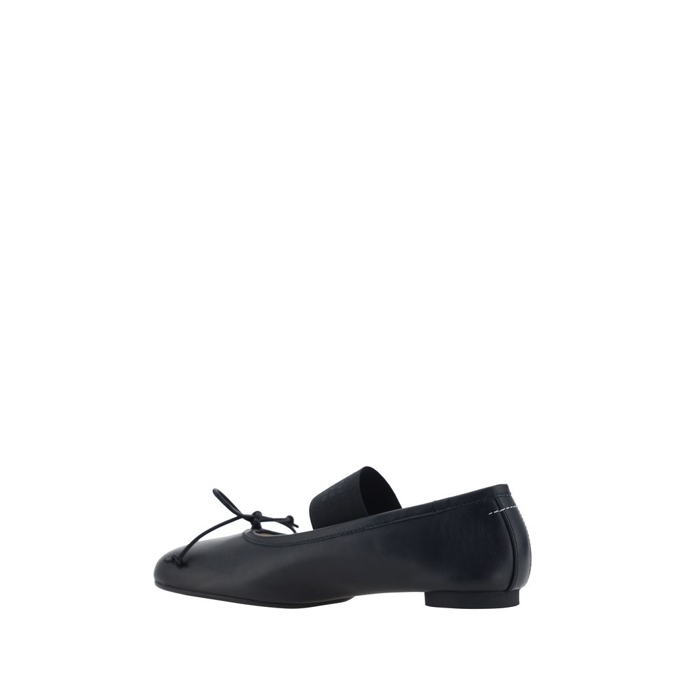 Black Calf Leather Bos Taurus Ballet Flats