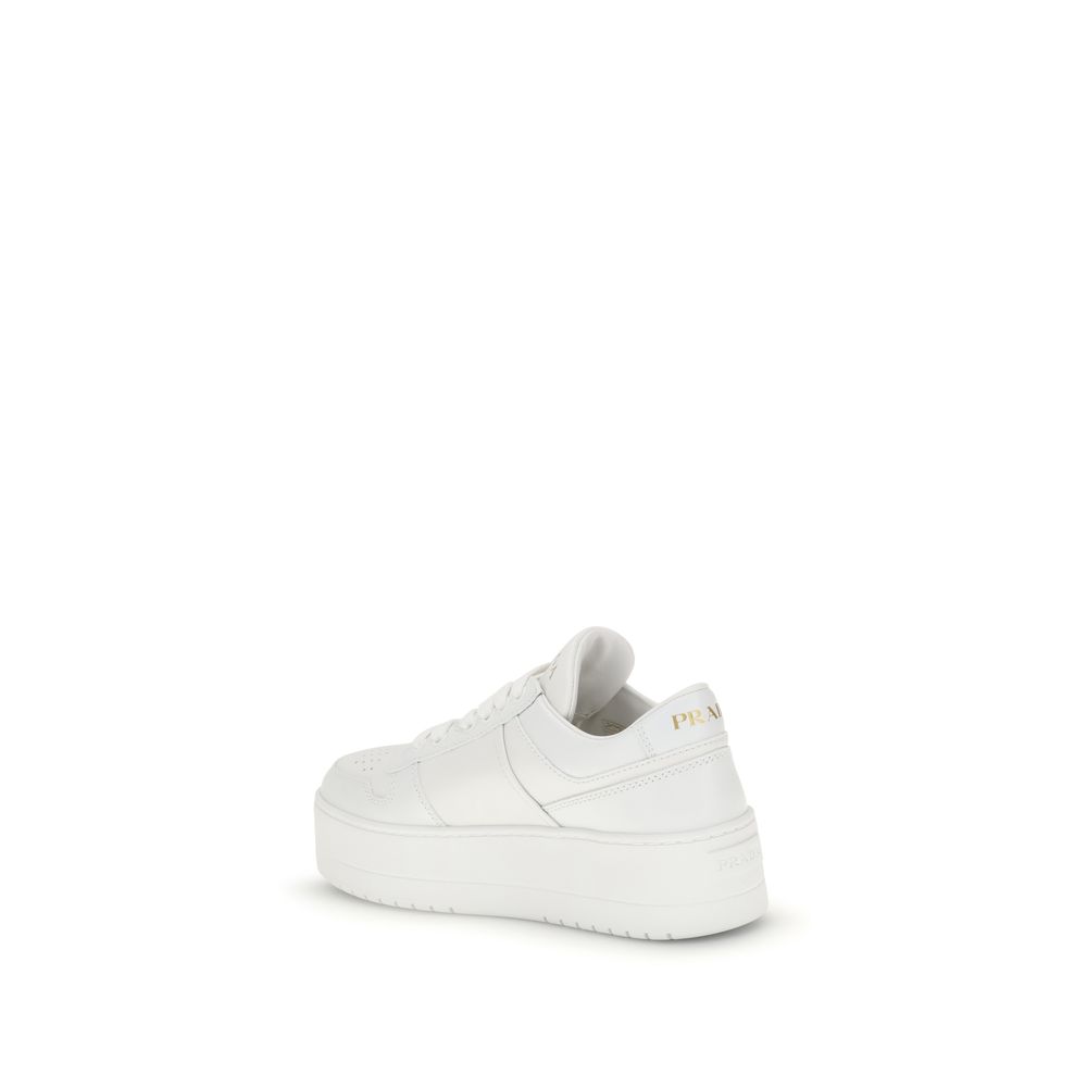 White Calf Leather Bos Taurus Platform Sneakers