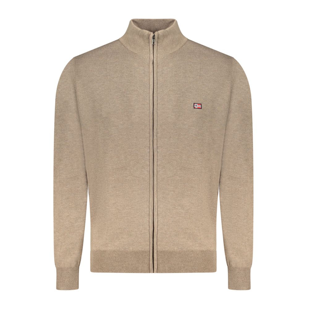 Brown Polyester Men Sweater